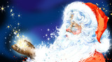 Watercolor Santa Claus.. Christmas.. New Year background.