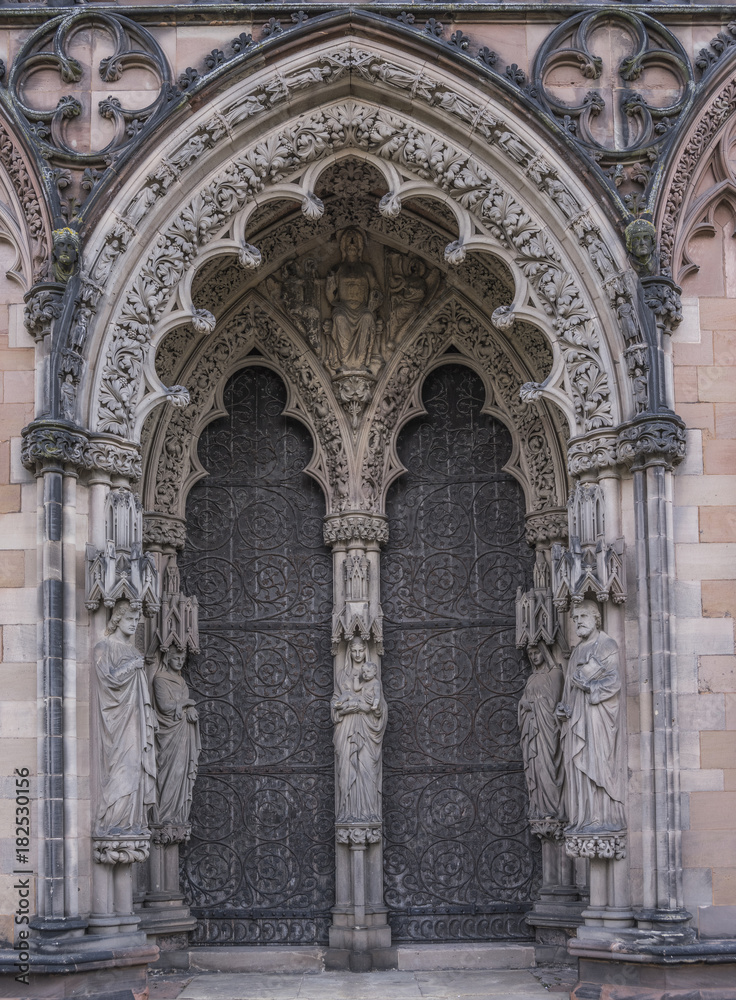 Lichfield Cathedral, England, UK Feature on Door