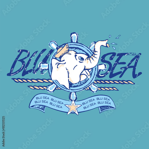 Elephant sailor in a rudder