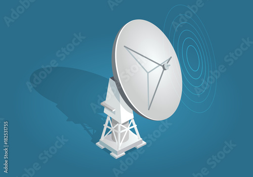 Radar Dish Satellites Dish Flat and Shadow Theme