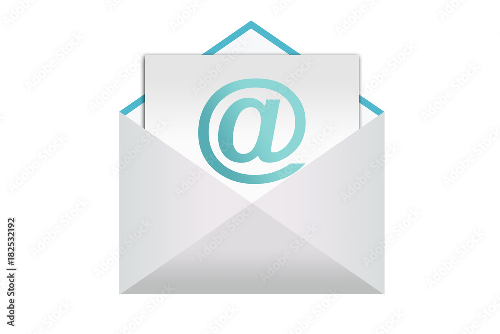 Sobre de correo electrónico azul. Sobre de correo electrónico azul.