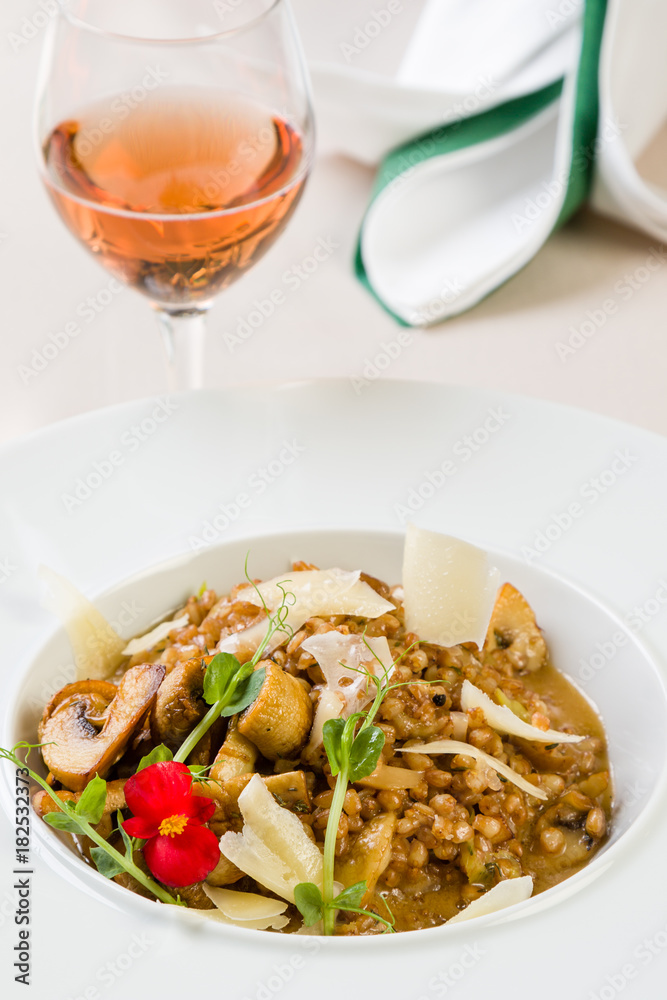 fresh barley risotto