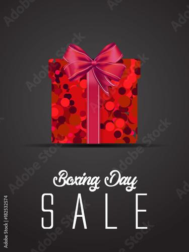 boxing day sale. christmas advertising clipping mask box and eps 10. coloring, blue, gray, red bubble and balls. special poster