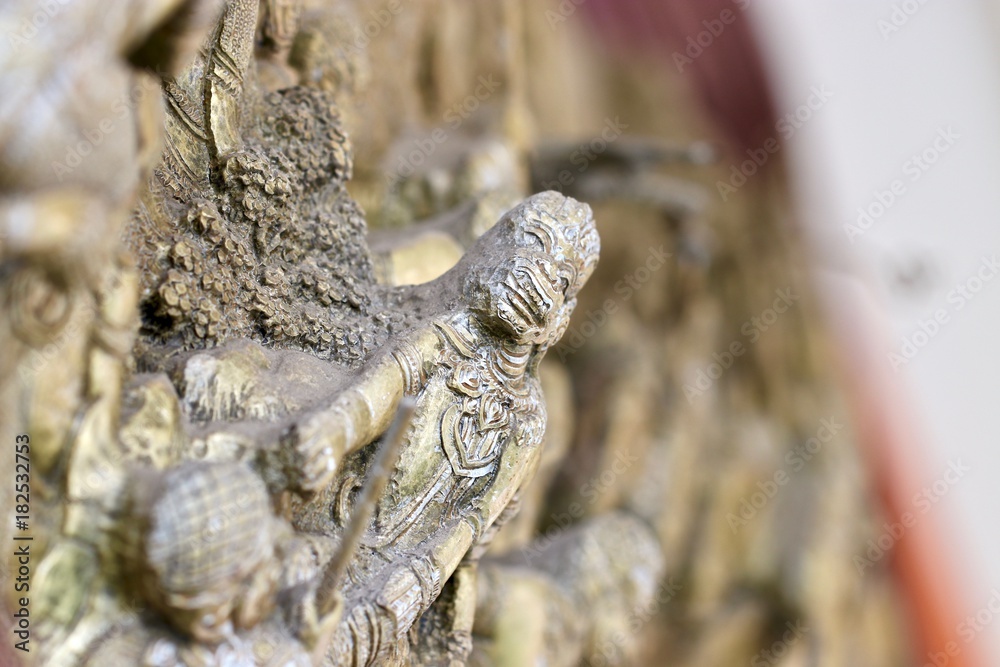 Obraz premium The art of decorating a place in a temple