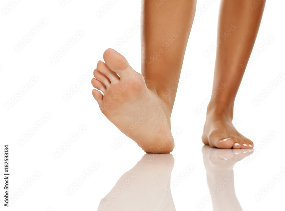 Beautiful Womens Feet On White Background Stock Photo Beautiful Womens Feet On White Background Stock Photo