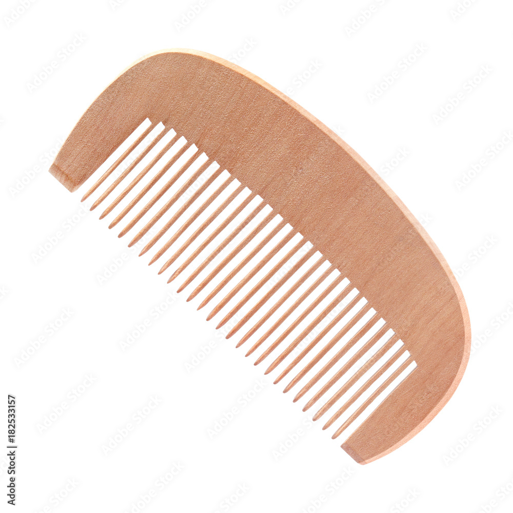 Wooden comb isolated on white background Wooden comb isolated on white background