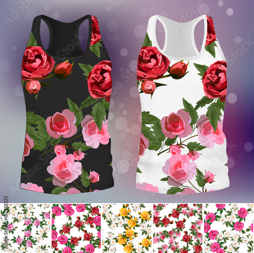 T-shirt with an trendy rose design