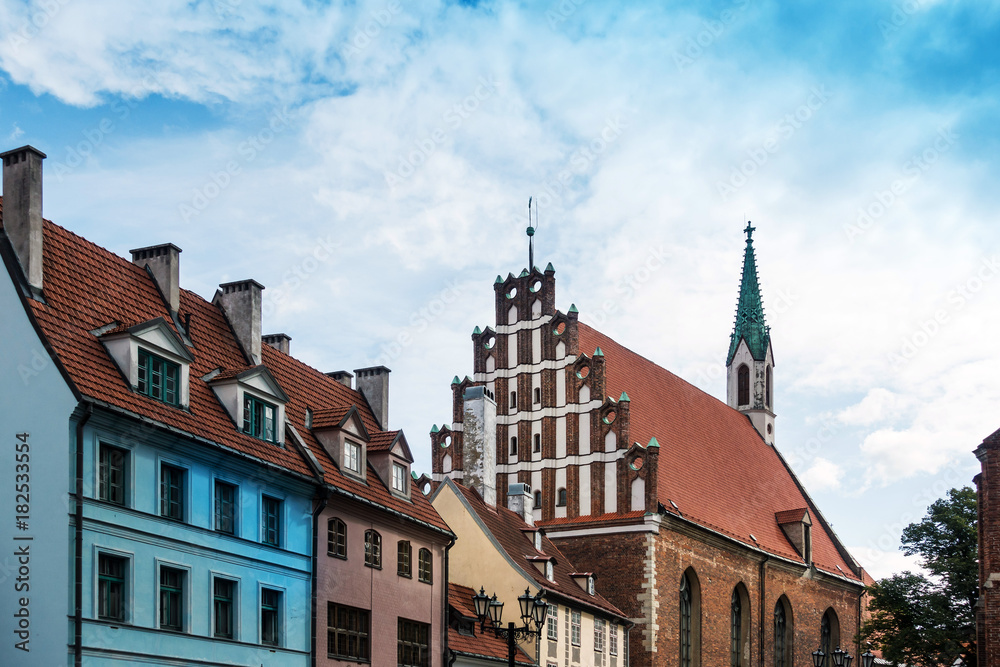 antique building view in Old Town Riga, Latvia antique building view in Old Town Riga, Latvia