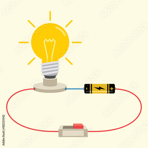 Simple Electricity Circuit Vector Illustration