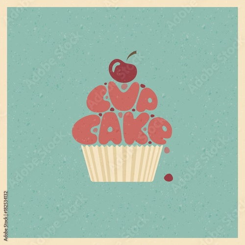 Cupcake. Stylized vector image.