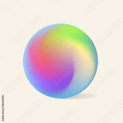Gradient swirl orb isolated on beige background
