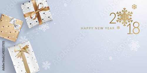 New Year greeting card. Vector illustration concept for greeting cards, website and mobile banners, marketing material.