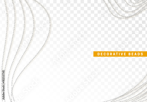 String beads realistic isolated. Decorative design element bead.