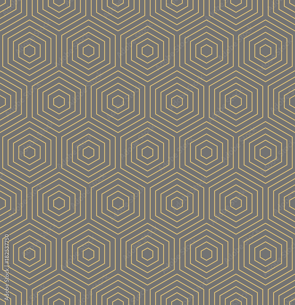 Geometric abstract vector hexagonal background. Geometric modern ornament. Seamless modern pattern