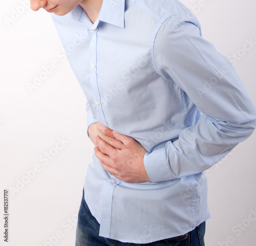 boy with stomach ache