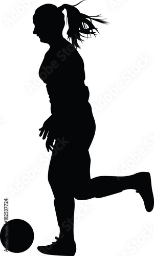 soccer women silhouette. girl play soccer