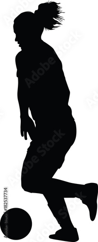 soccer women silhouette. girl play soccer