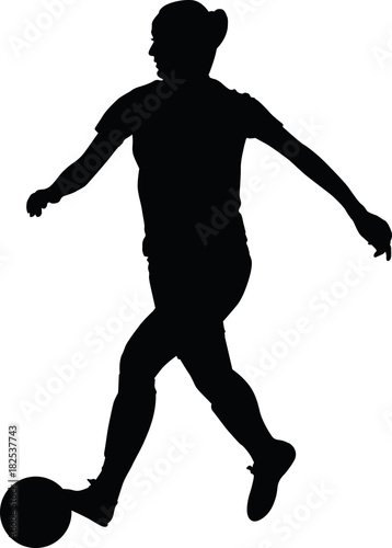 soccer women silhouette. girl play soccer