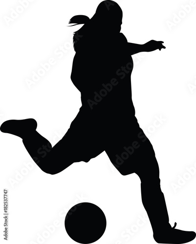soccer women silhouette. girl play soccer