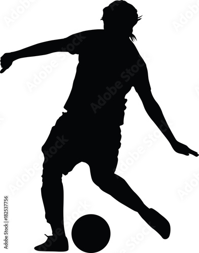 soccer women silhouette. girl play soccer