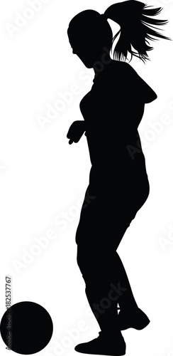 soccer women silhouette. girl play soccer