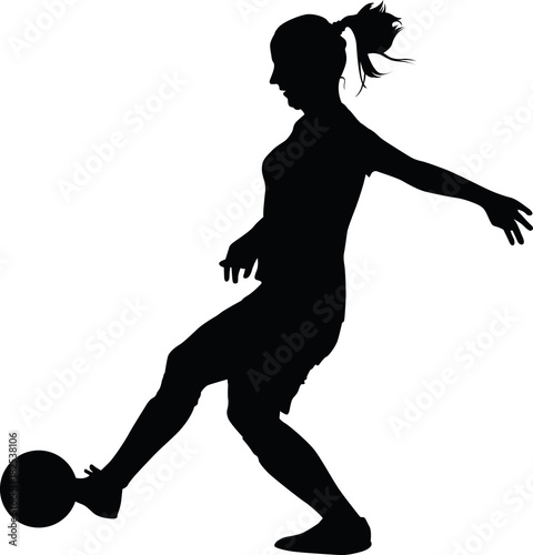 soccer women silhouette. girl play soccer
