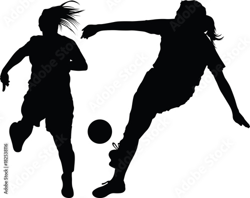 soccer women silhouette. girl play soccer