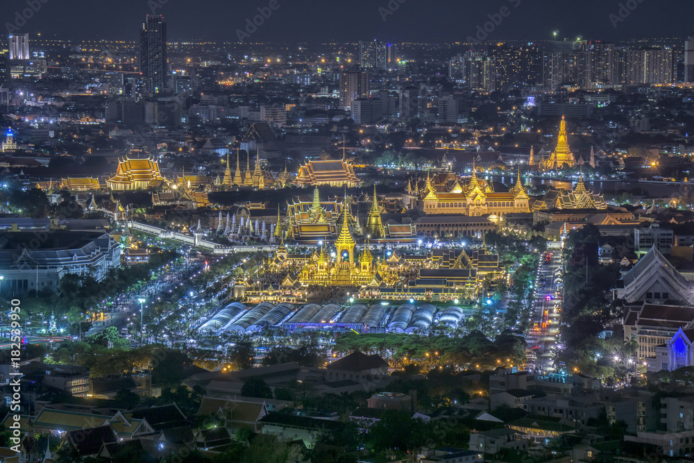 Royal Palace; Gold funeral pyre.Bangkok Thailand