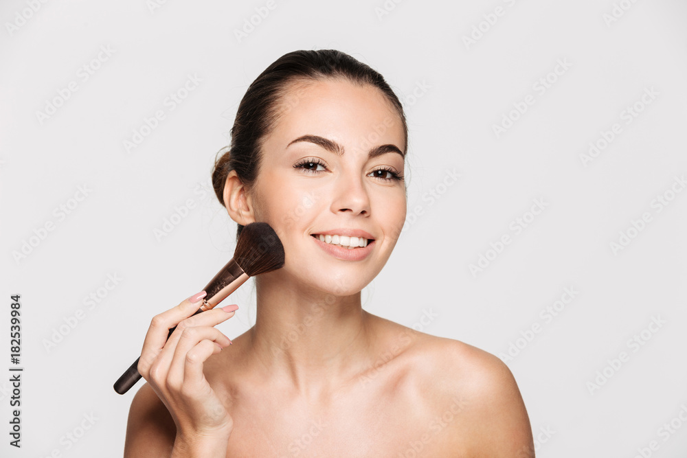 Beauty portrait of a smiling beautiful half naked woman Beauty portrait of a smiling beautiful half naked woman