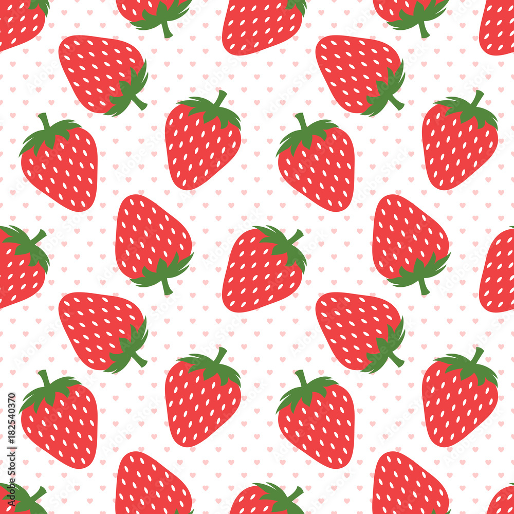 Seamless Strawberry Pattern Vector Seamless Strawberry Pattern Vector