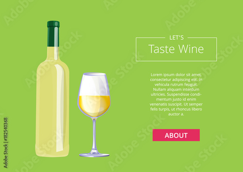 Let s Taste Wine Web Design Vector Illustration