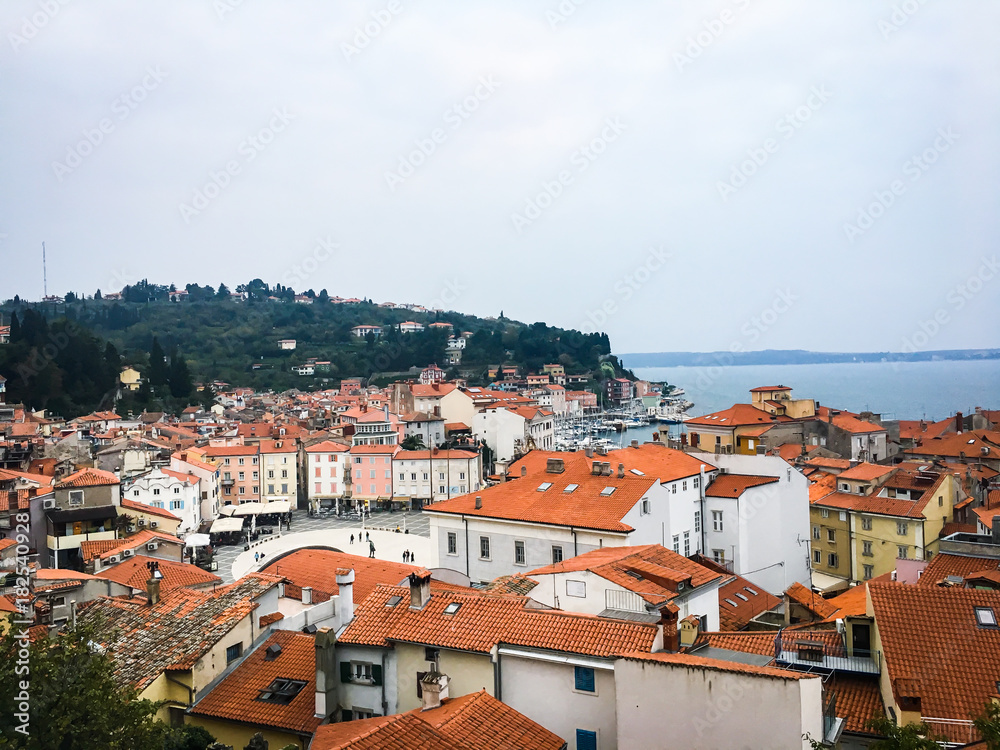 slovenians sea side view - ancient streets & buildings
