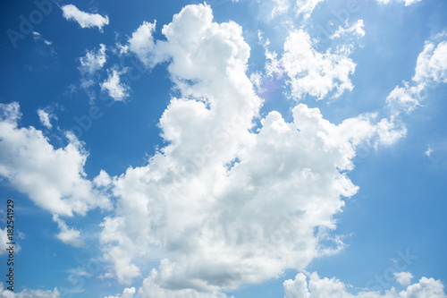 blue sky background with puffy white cloud