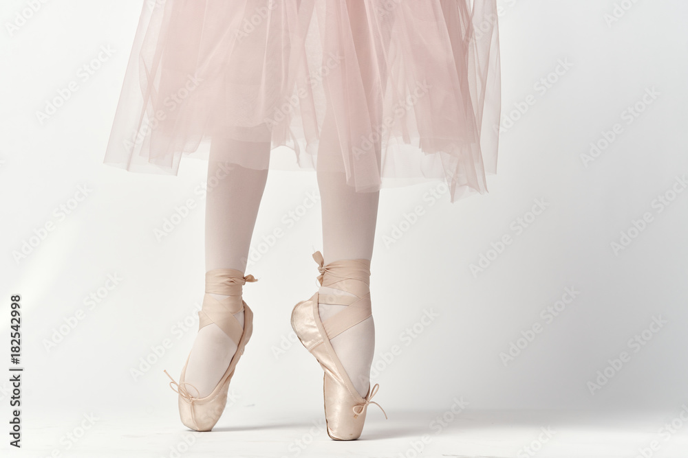 a pack and pointes of a young ballerina close-up a pack and pointes of a young ballerina close-up