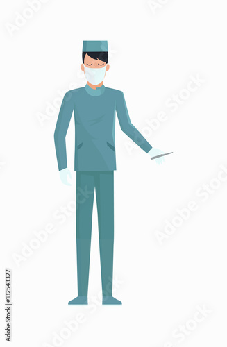 Doctor with Scalpel Icon Vector Illustration