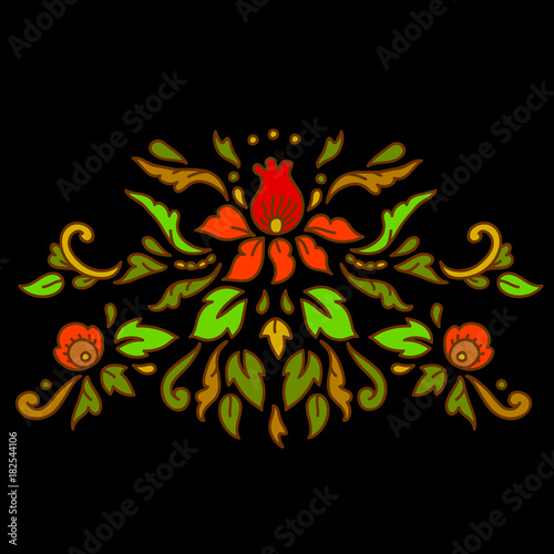 Colorful floral design in r...