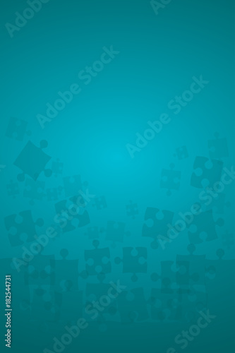Teal Puzzles Pieces - Vector Illustration Jigsaw
