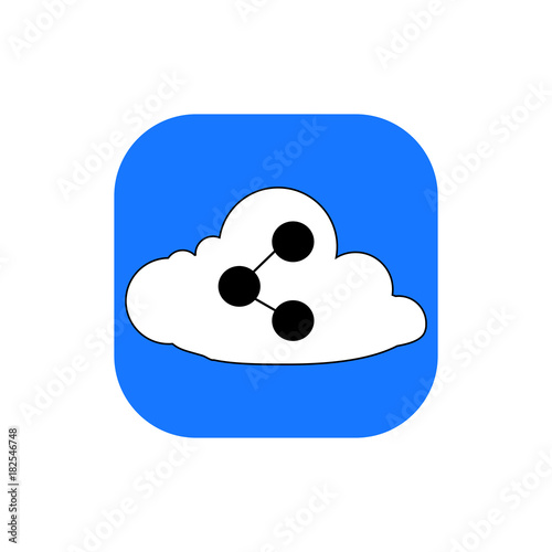 Icon with a cloud and share symbol.