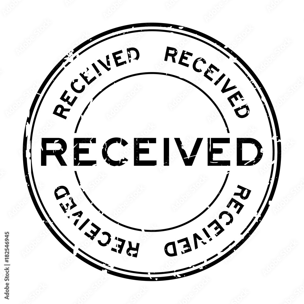 grunge black received round rubber seal stamp on white background grunge black received round rubber seal stamp on white background