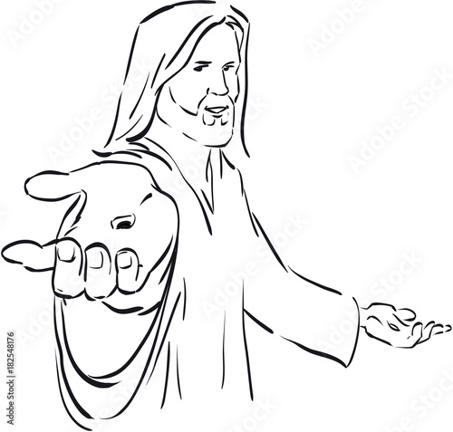 Jesus coloring line art