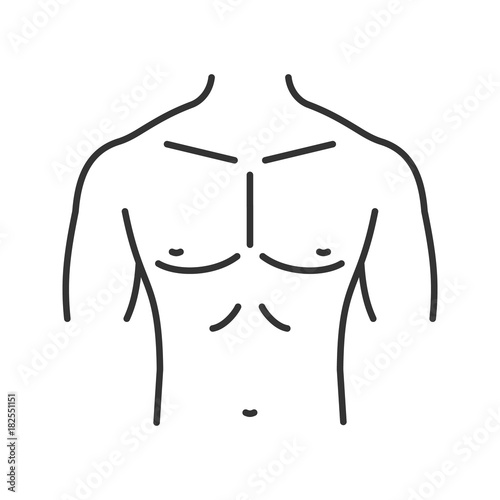 Muscular male chest linear icon