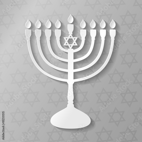 Jewish candelabrum - concept of an icon of menorah. Vector.