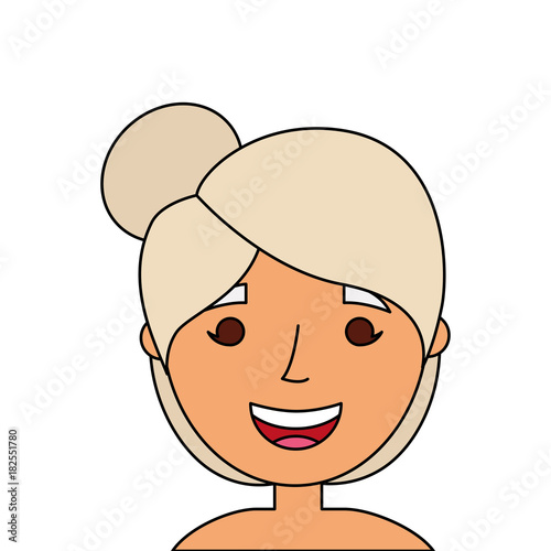 old woman face lady grandma cartoon vector illustration