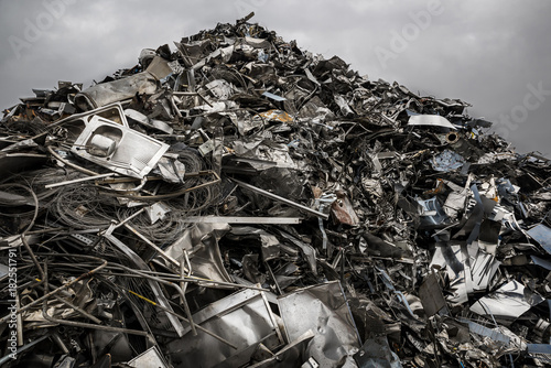 Mountain of steel ready for recycling