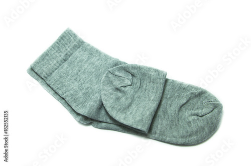 gray socks  on white background