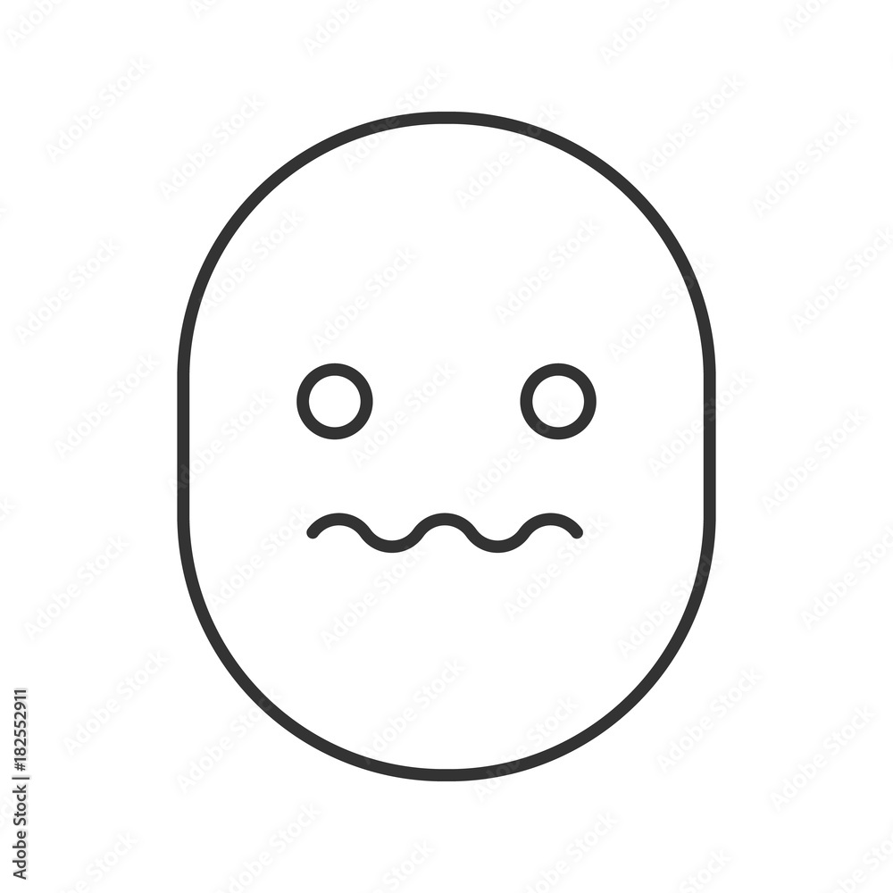 Worried smile linear icon Worried smile linear icon