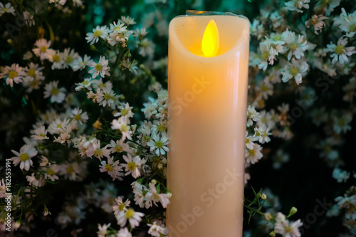 White burning advent candles