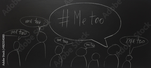 me too written on blackboard