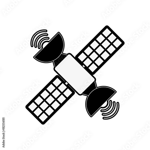 Space satellite technology icon vector illustration graphic design