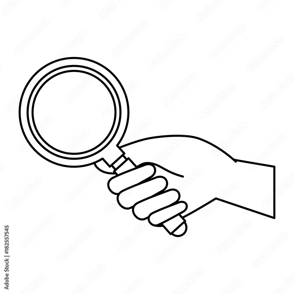 hand with search magnifying glass icon vector illustration design hand with search magnifying glass icon vector illustration design